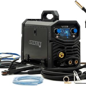 SPARTUS EasyMIG 217 LCD MIG/MAG Soldadora TIG 200 Amp LCD Doble Pulso Sinergia 3 en 1 Inverter